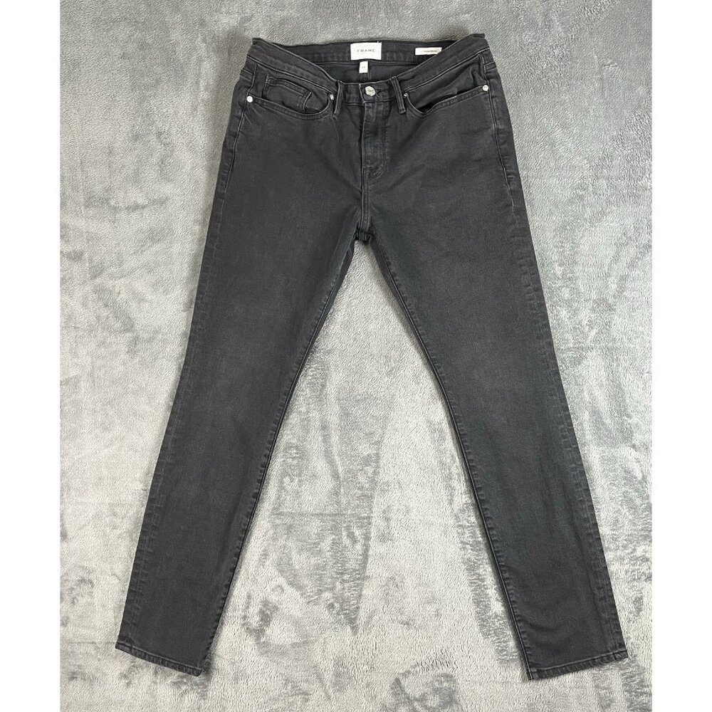 Frame L'Homme Skinny Jeans Men's Size 33 Black Fade To Gray Denim (34x32)